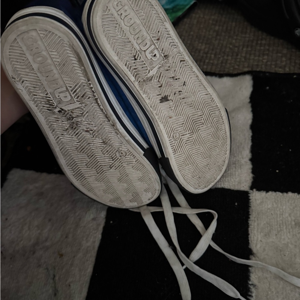 Hot Topic Blue and White High-Top Sneakers - Picture 3 of 3